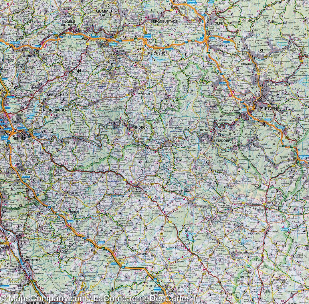 Carte routière - Rhénanie-Palatinat & Sarre (Allemagne) | Freytag & Berndt carte pliée Freytag & Berndt 