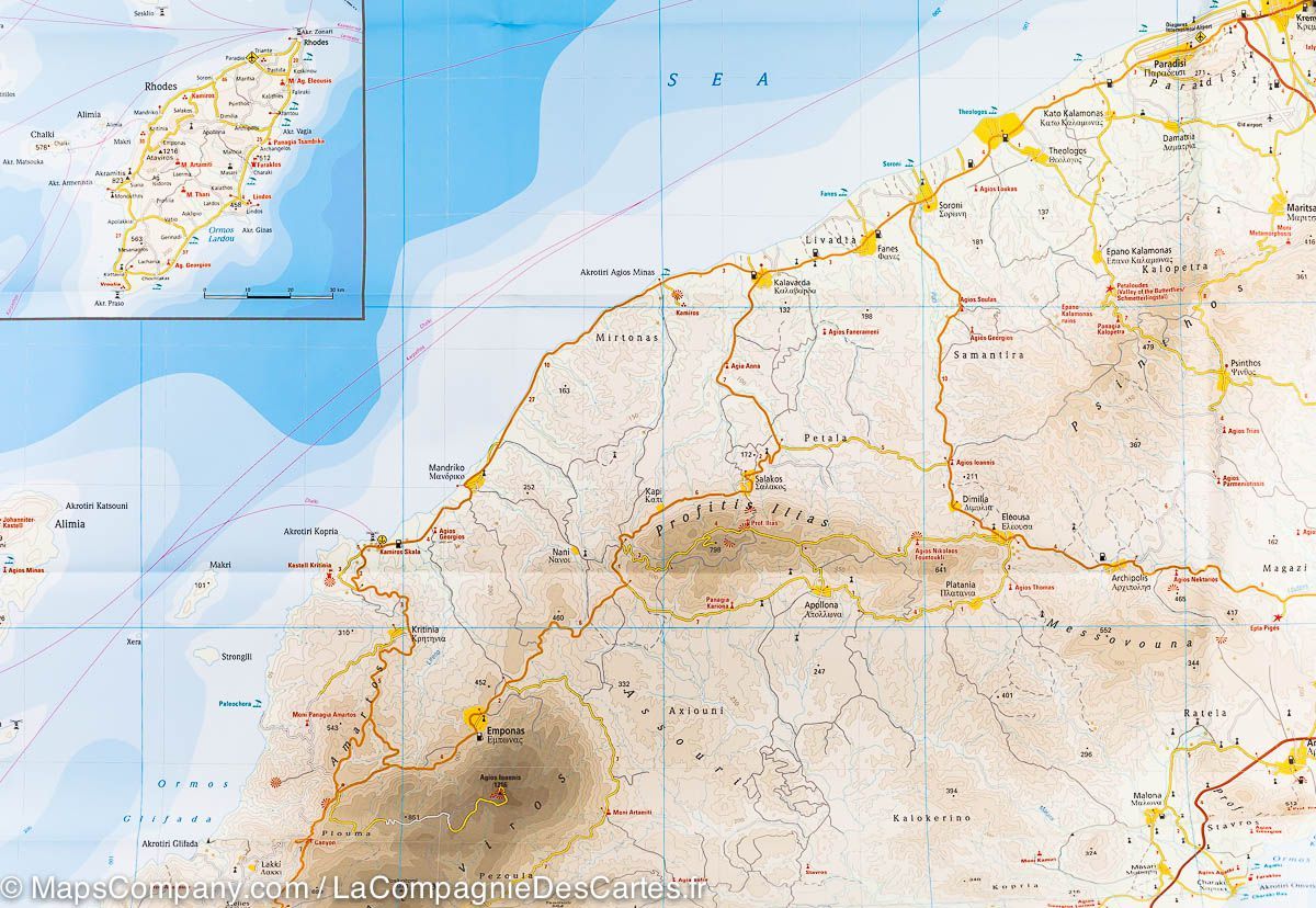 Carte routière - Rhodes | Reise Know How carte routière Reise Know-How