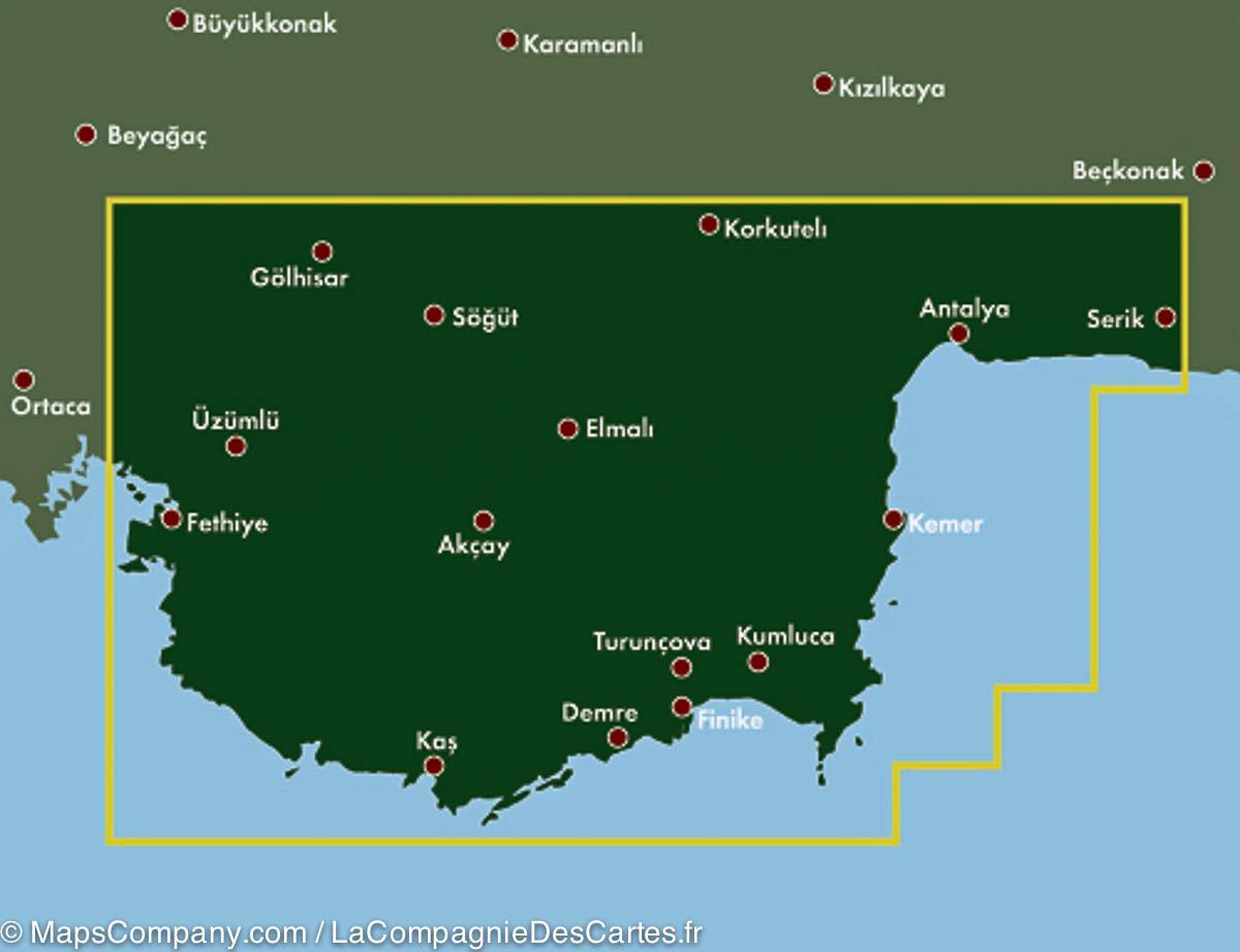 Carte routière - Riviera Turque (Antalya, Kemer, Fethiye) | Freytag & Berndt carte routière Freytag & Berndt