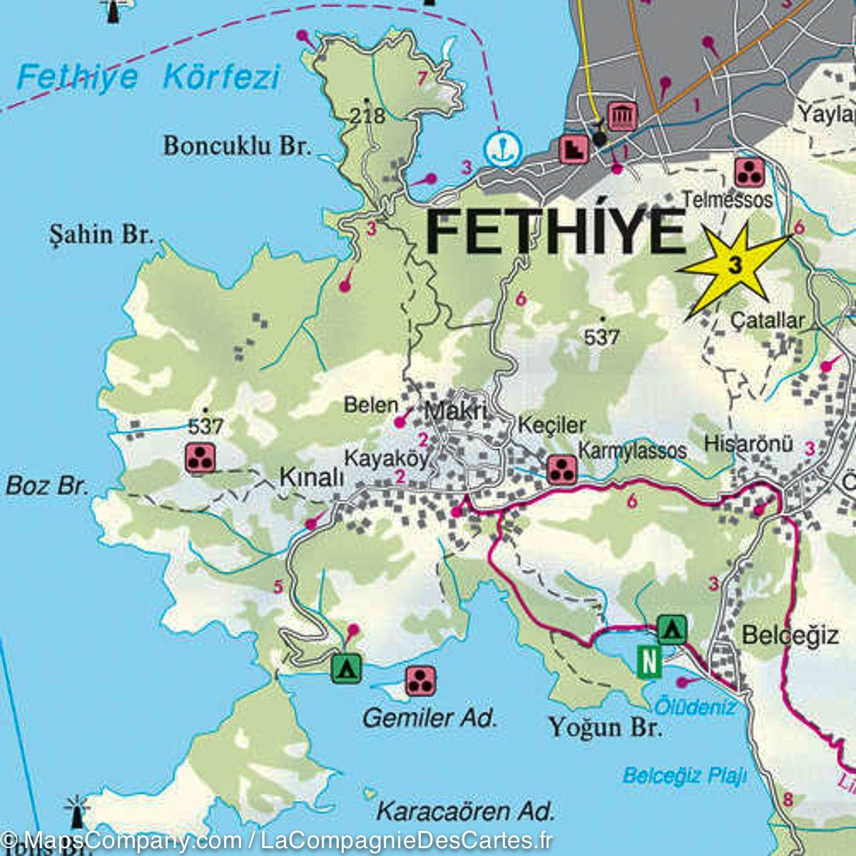 Carte routière - Riviera Turque (Antalya, Kemer, Fethiye) | Freytag & Berndt carte routière Freytag & Berndt