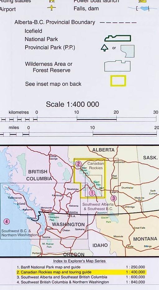 Carte routière - Rocheuses Canadiennes | Gem Trek carte routière Gem Trek Publishing