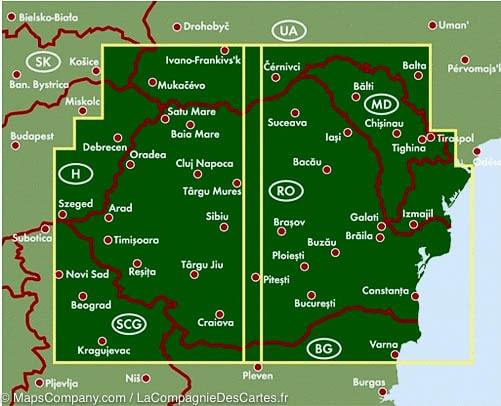 Carte routière - Roumanie & Moldavie - 1, 500 000 | Freytag & Berndt carte pliée Freytag & Berndt 
