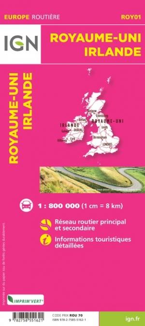 Carte routière - Royaume-Uni & Irlande | IGN carte routière IGN