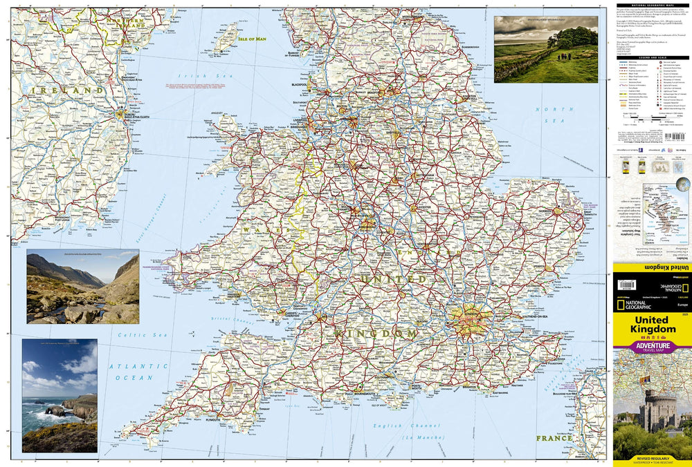 Carte routière - Royaume Uni | National Geographic carte pliée National Geographic 