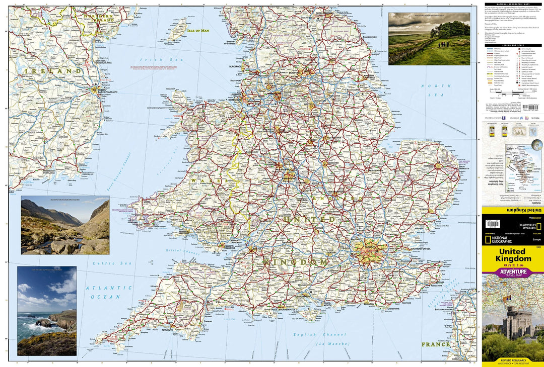 Carte routière - Royaume Uni | National Geographic carte pliée National Geographic 