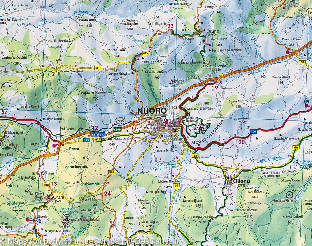 Carte routière de la Sardaigne | Freytag &amp; Berndt - La Compagnie des Cartes