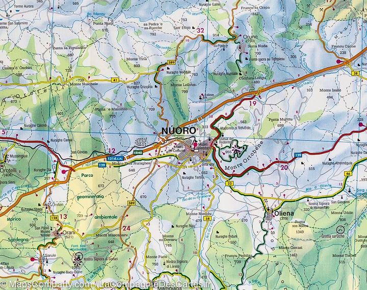 Carte routière de la Sardaigne | Freytag &amp; Berndt - La Compagnie des Cartes