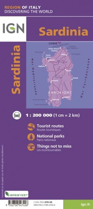 Carte routière - Sardaigne | IGN carte routière IGN
