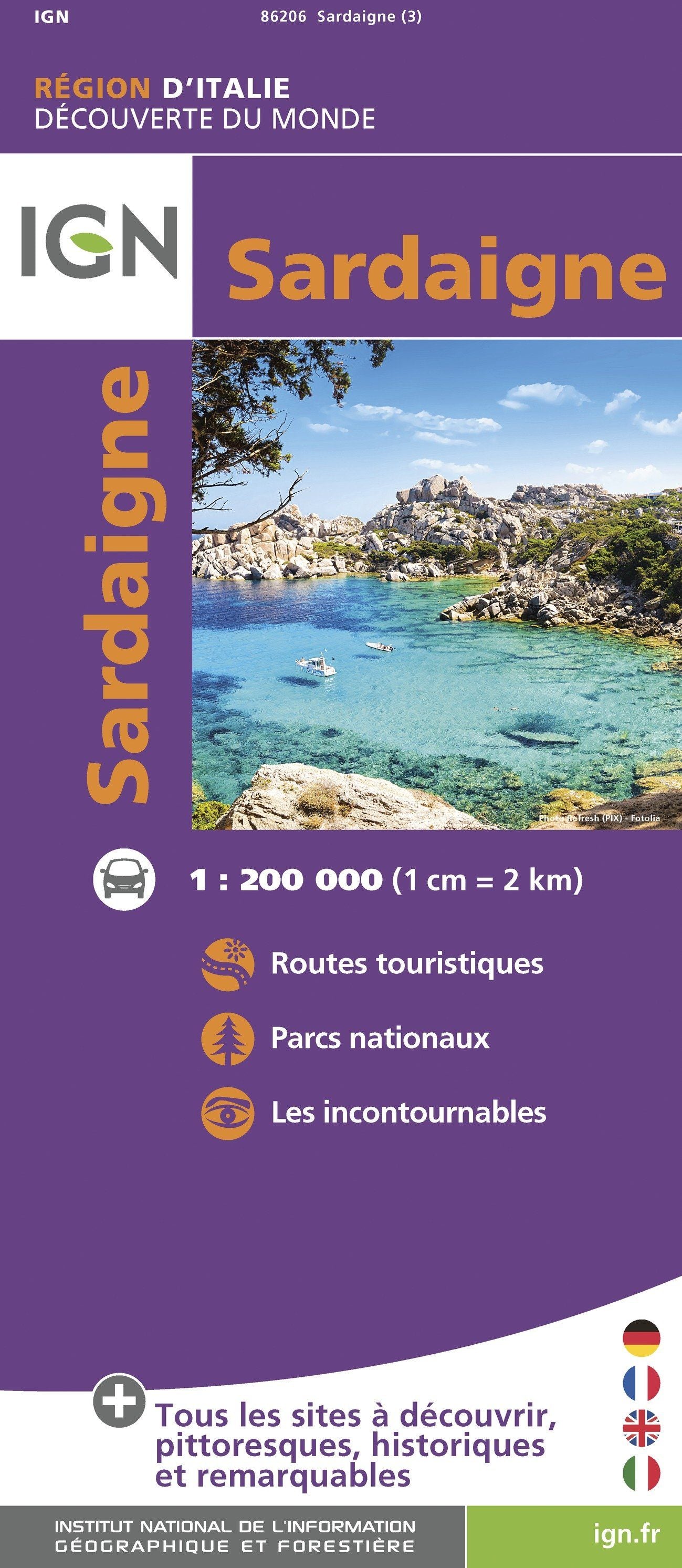 Carte routière - Sardaigne | IGN carte routière IGN