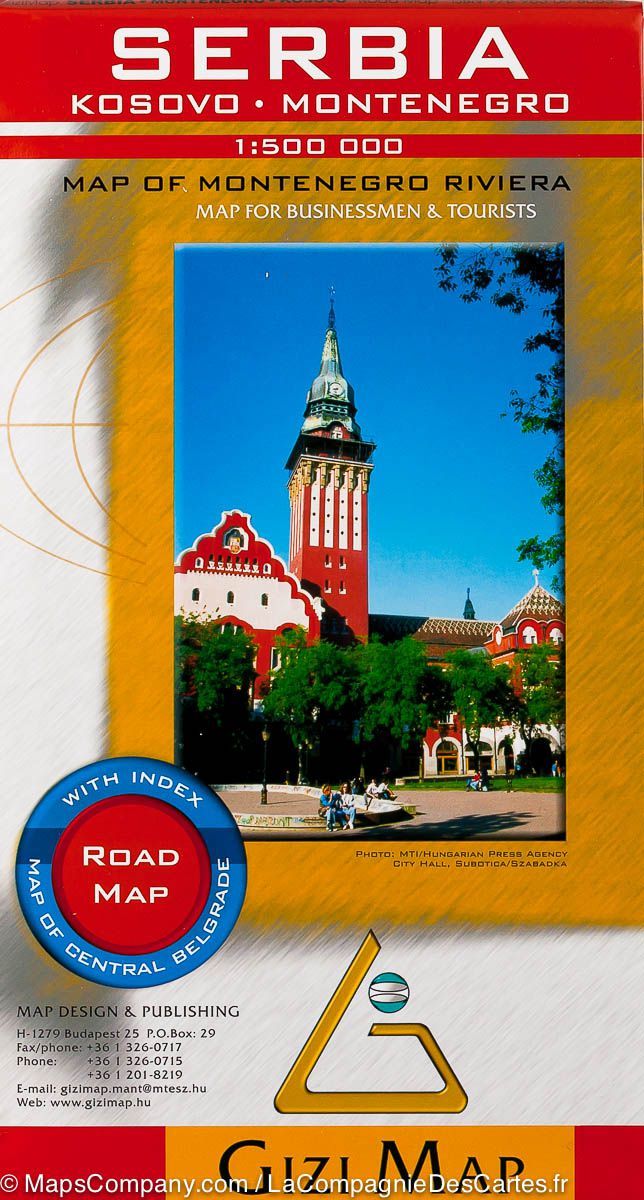 Carte routière - Serbie, Kosovo & Montenegro | Gizi Map carte routière Gizi Map