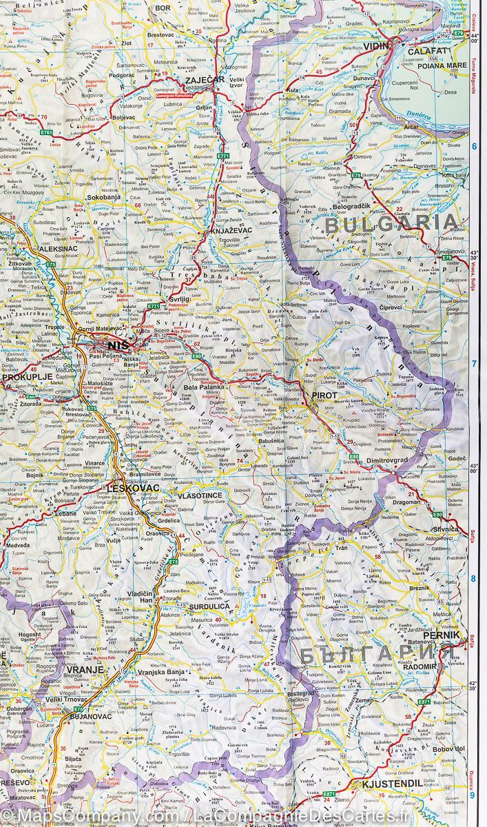 Carte routière - Serbie, Kosovo & Montenegro | Gizi Map carte routière Gizi Map