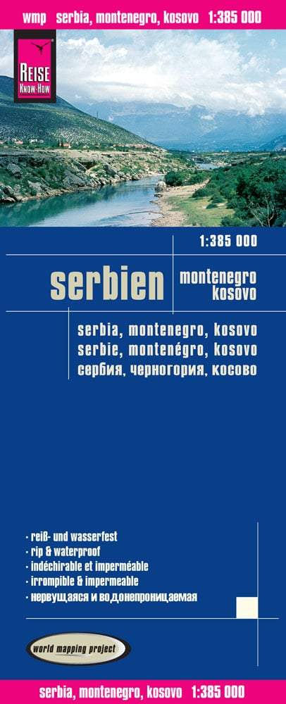 Carte routière de la Serbie, Montenegro &amp; Kosovo | Reise Know How - La Compagnie des Cartes