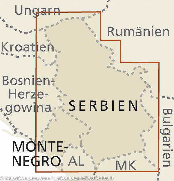 Carte routière de la Serbie, Montenegro &amp; Kosovo | Reise Know How - La Compagnie des Cartes