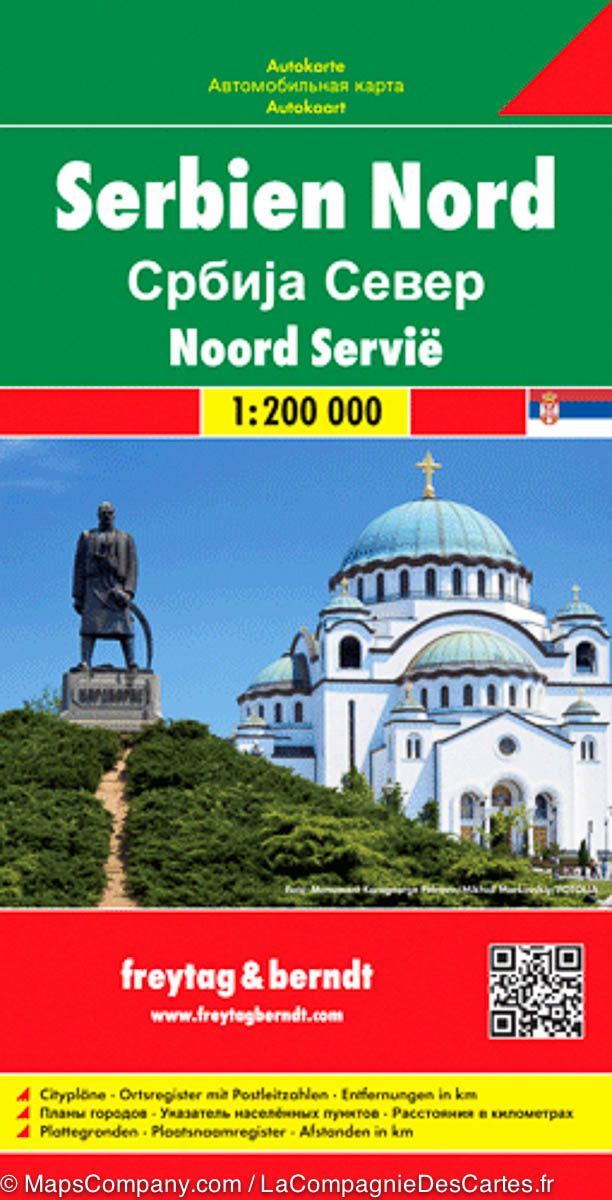 Carte routière de la Serbie Nord | Freytag &amp; Berndt - La Compagnie des Cartes