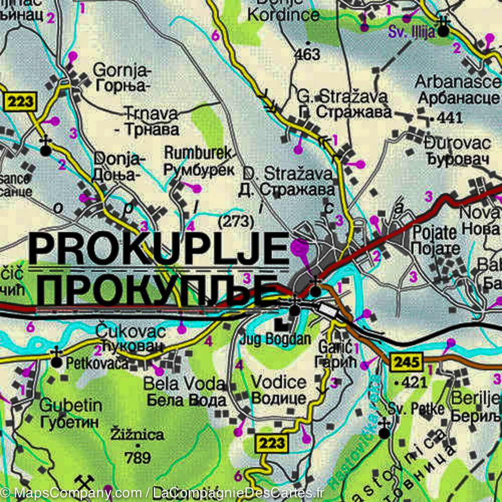 Carte routière de la Serbie Sud | Freytag &amp; Berndt - La Compagnie des Cartes
