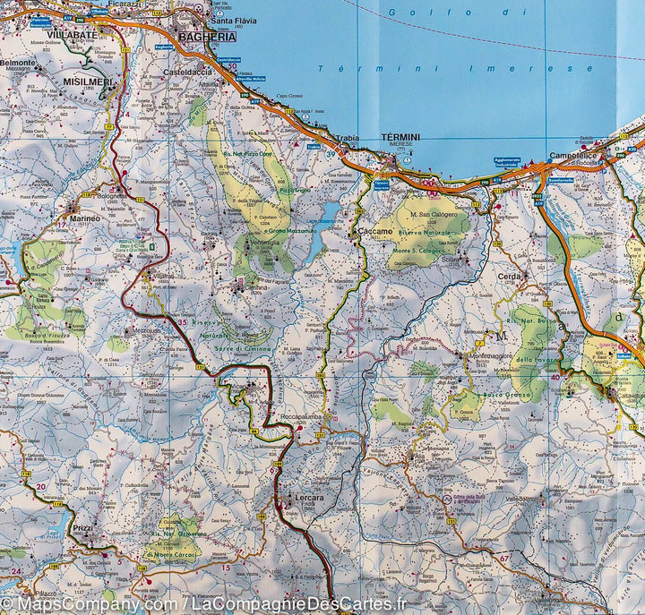 Carte routière de la Sicile | Freytag &amp; Berndt - La Compagnie des Cartes