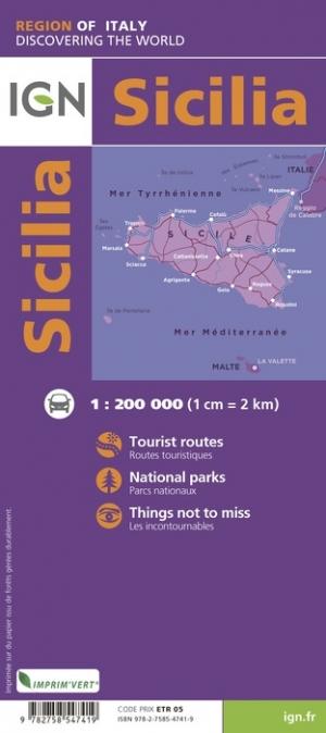 Carte routière - Sicile | IGN carte routière IGN