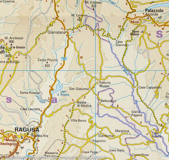 Carte routière de la Sicile (Italie) | Reise Know How - La Compagnie des Cartes