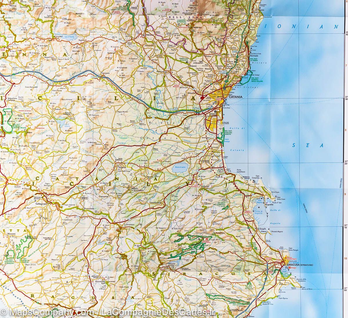 Carte routière - Sicile | National Geographic carte routière National Geographic