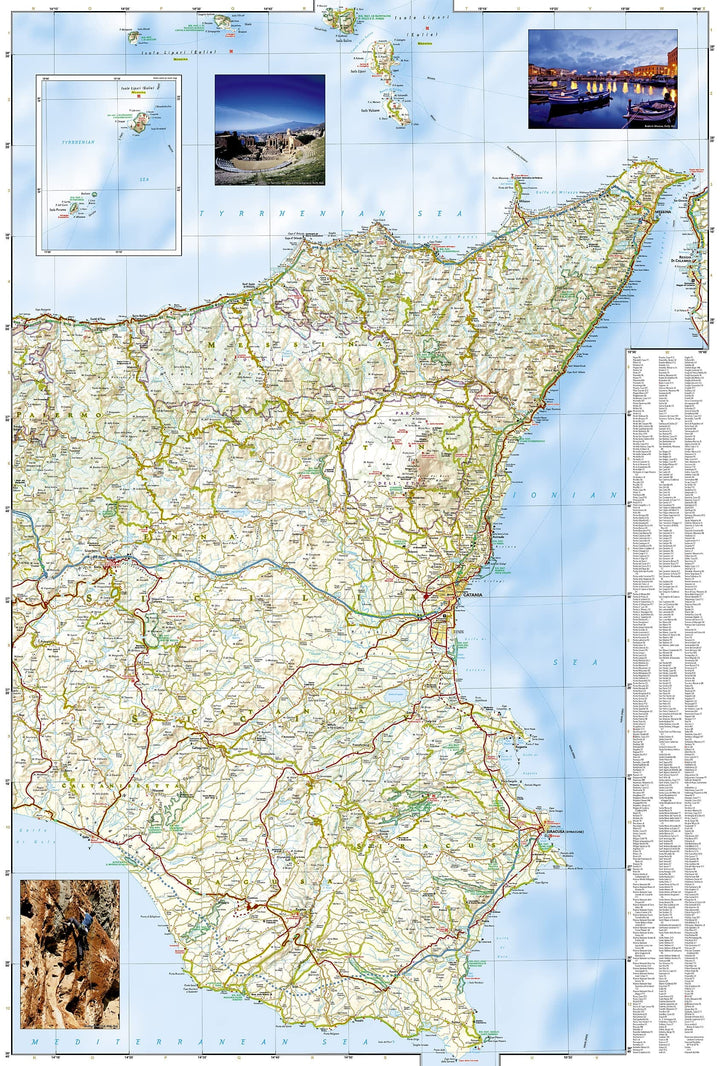 Carte routière - Sicile | National Geographic carte pliée National Geographic 