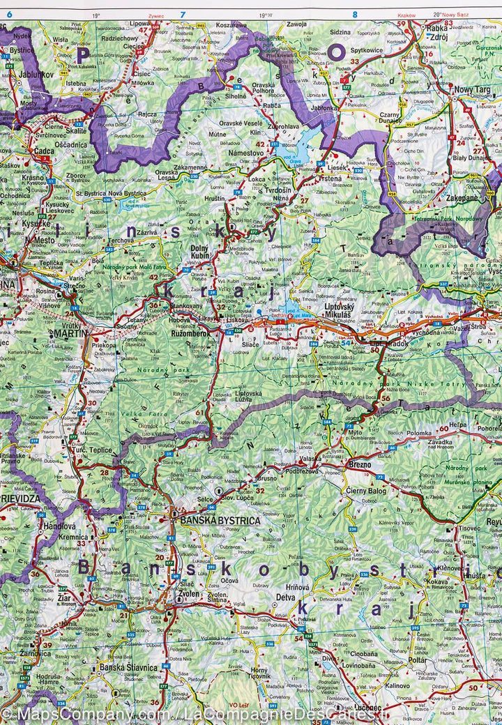 Carte routière de la Slovaquie au 1 / 400 000 | Freytag &#038; Berndt - La Compagnie des Cartes