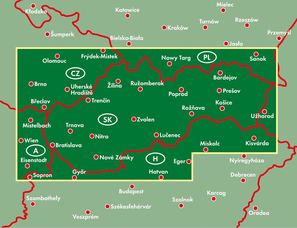 Carte routière - Slovaquie au 1 /400 000 | Freytag & Berndt carte routière Freytag & Berndt