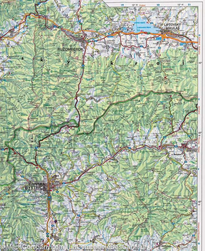 Carte routière de la Slovaquie au 1 / 200 000 | Freytag & Berndt - La Compagnie des Cartes