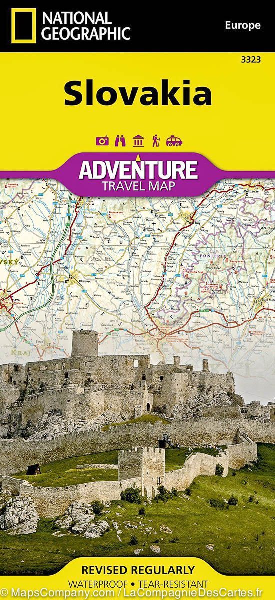 Carte routière de la Slovaquie | National Geographic - La Compagnie des Cartes