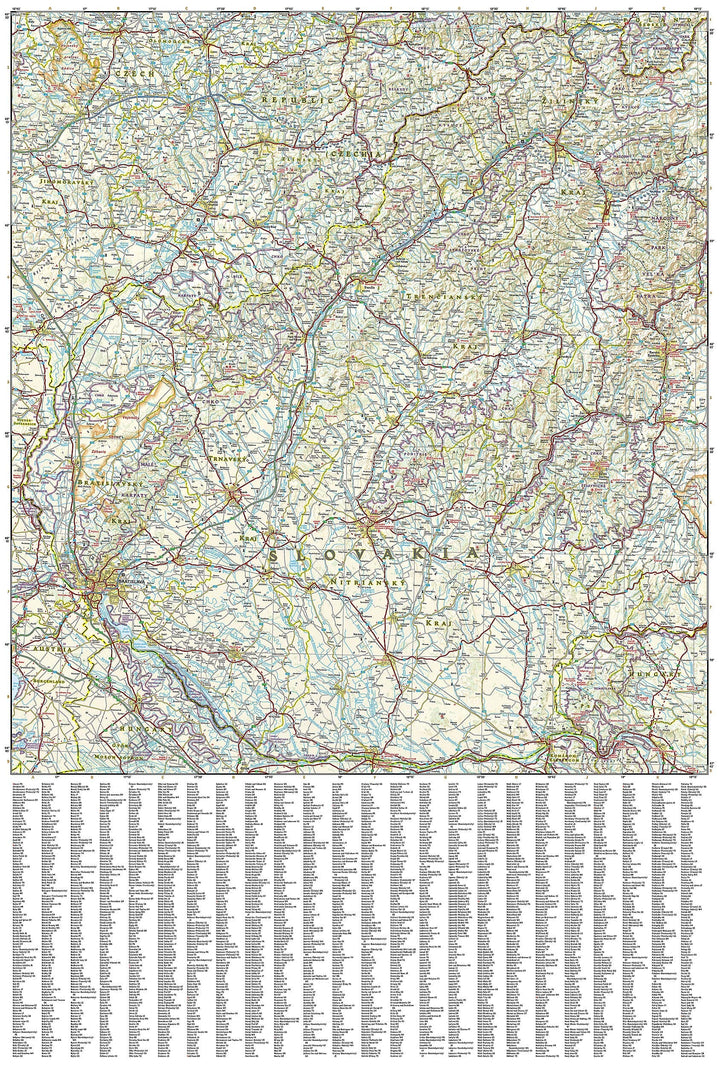 Carte routière - Slovaquie | National Geographic carte pliée National Geographic 