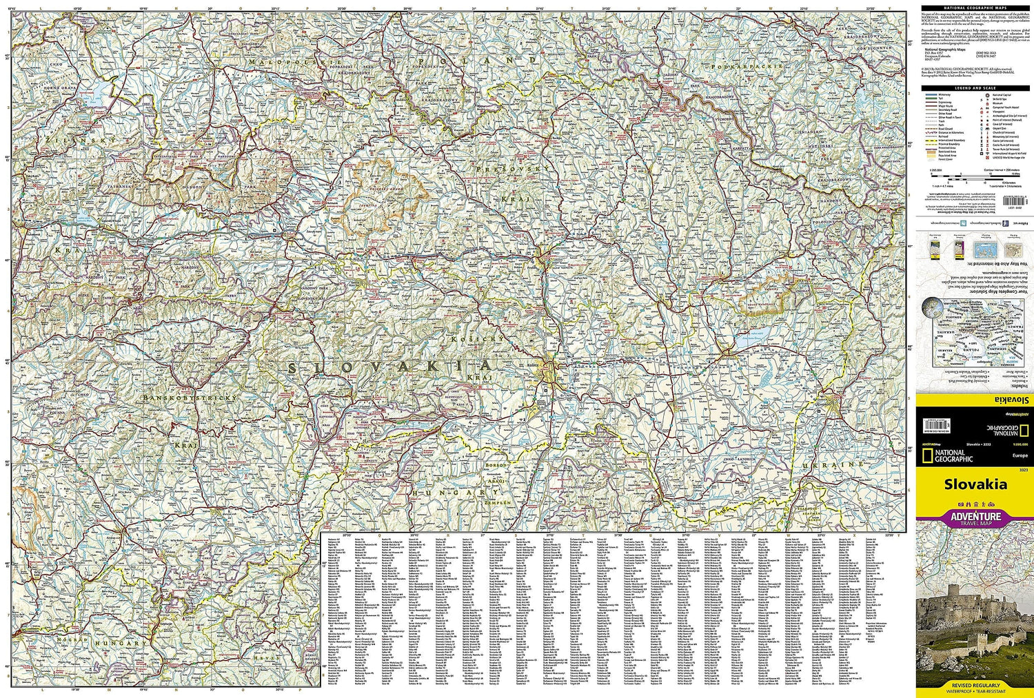 Carte routière - Slovaquie | National Geographic carte routière National Geographic