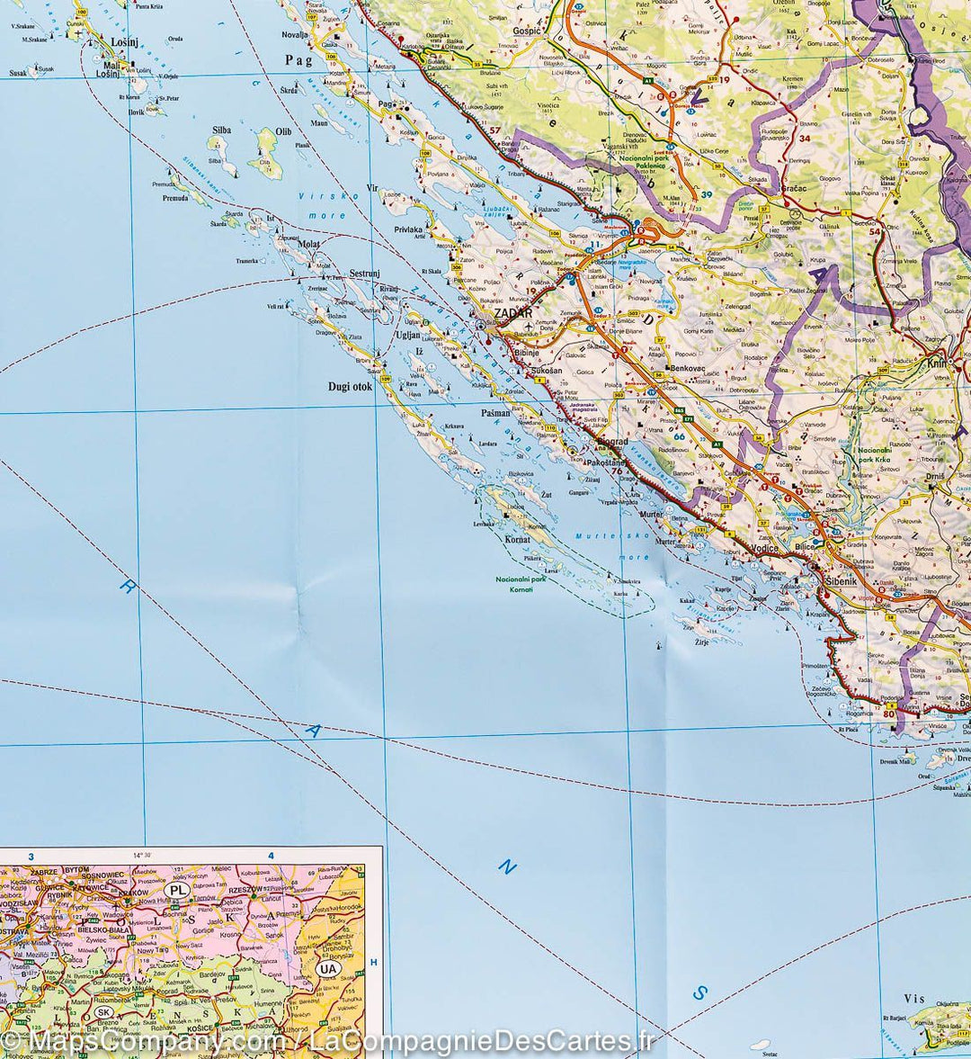 Carte routière - Slovénie, Croatie & Bosnie | Freytag & Berndt carte pliée Freytag & Berndt 