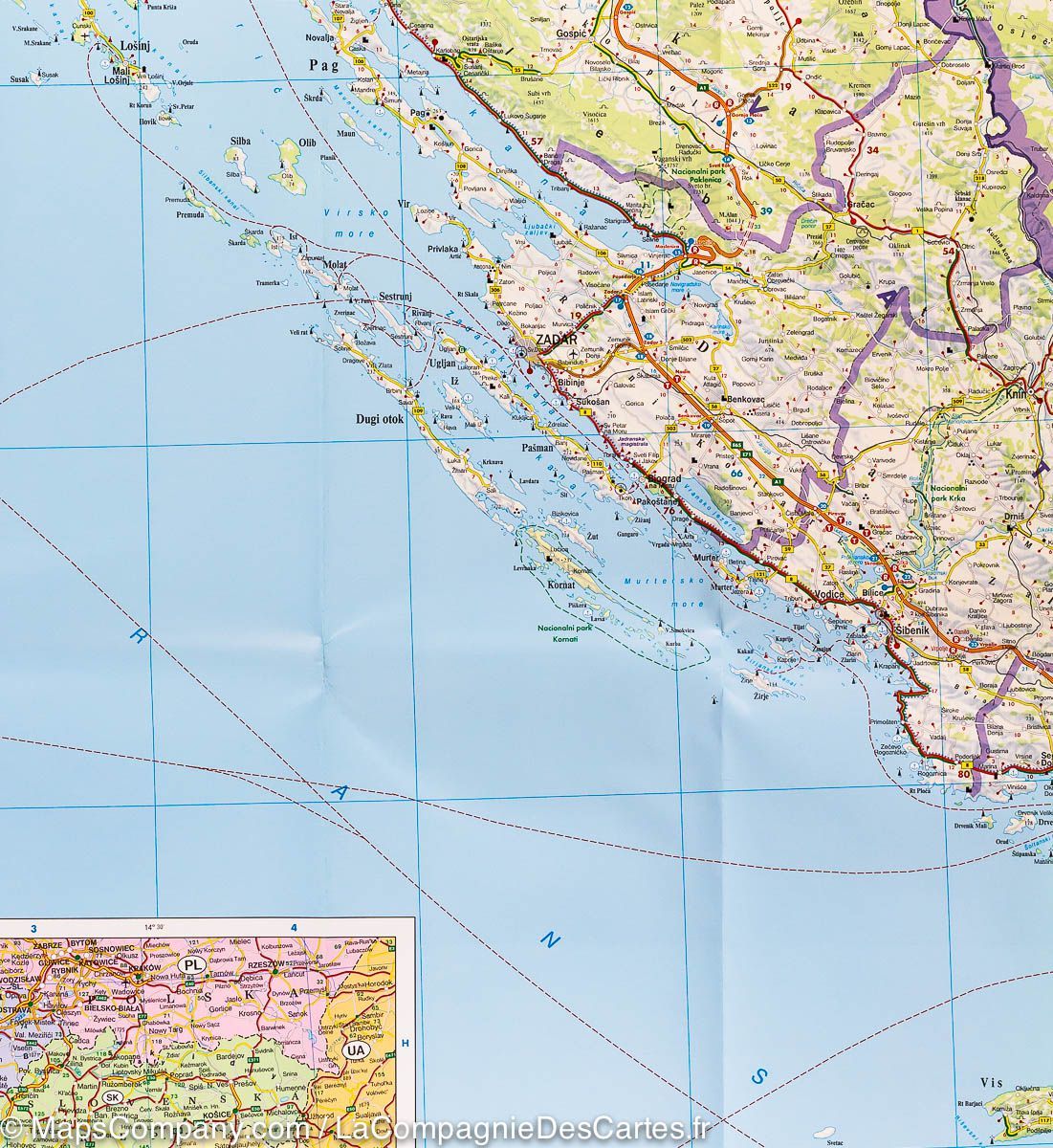 Carte routière - Slovénie, Croatie & Bosnie | Freytag & Berndt carte routière Freytag & Berndt