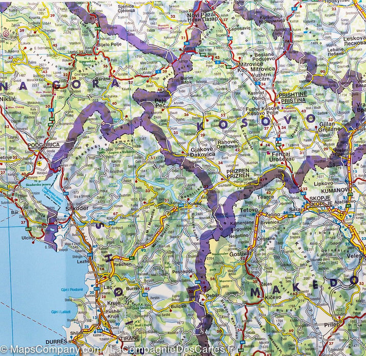 Carte de Slovénie, Croatie, Serbie, Bosnie, Montenegro, Kosovo &#038; Macédoine | Freytag &#038; Berndt - La Compagnie des Cartes
