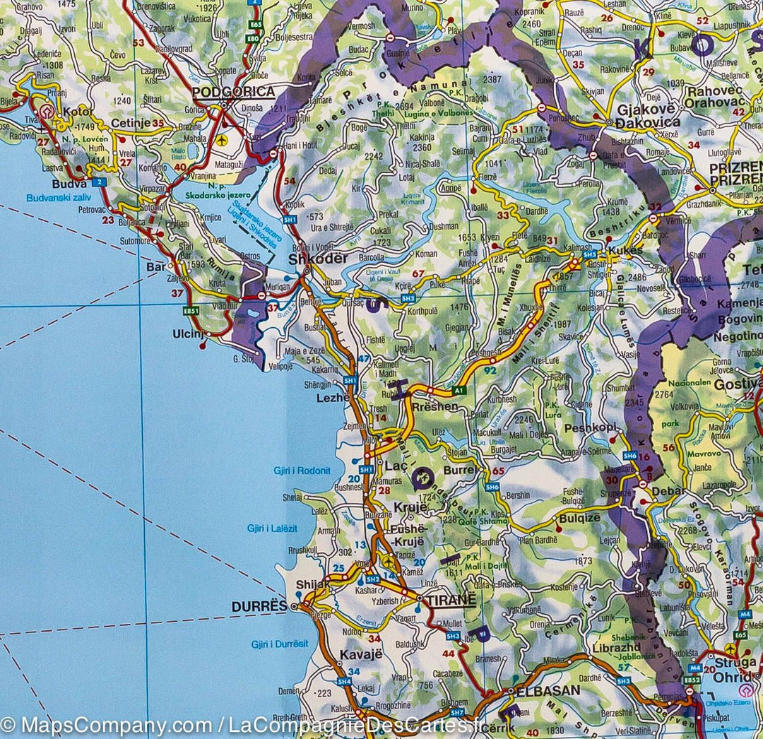Carte de Slovénie, Croatie, Serbie, Bosnie, Montenegro, Kosovo &#038; Macédoine | Freytag &#038; Berndt - La Compagnie des Cartes