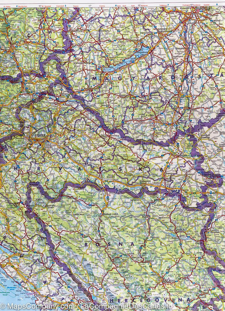 Carte de Slovénie, Croatie, Serbie, Bosnie, Montenegro, Kosovo &#038; Macédoine | Freytag &#038; Berndt - La Compagnie des Cartes