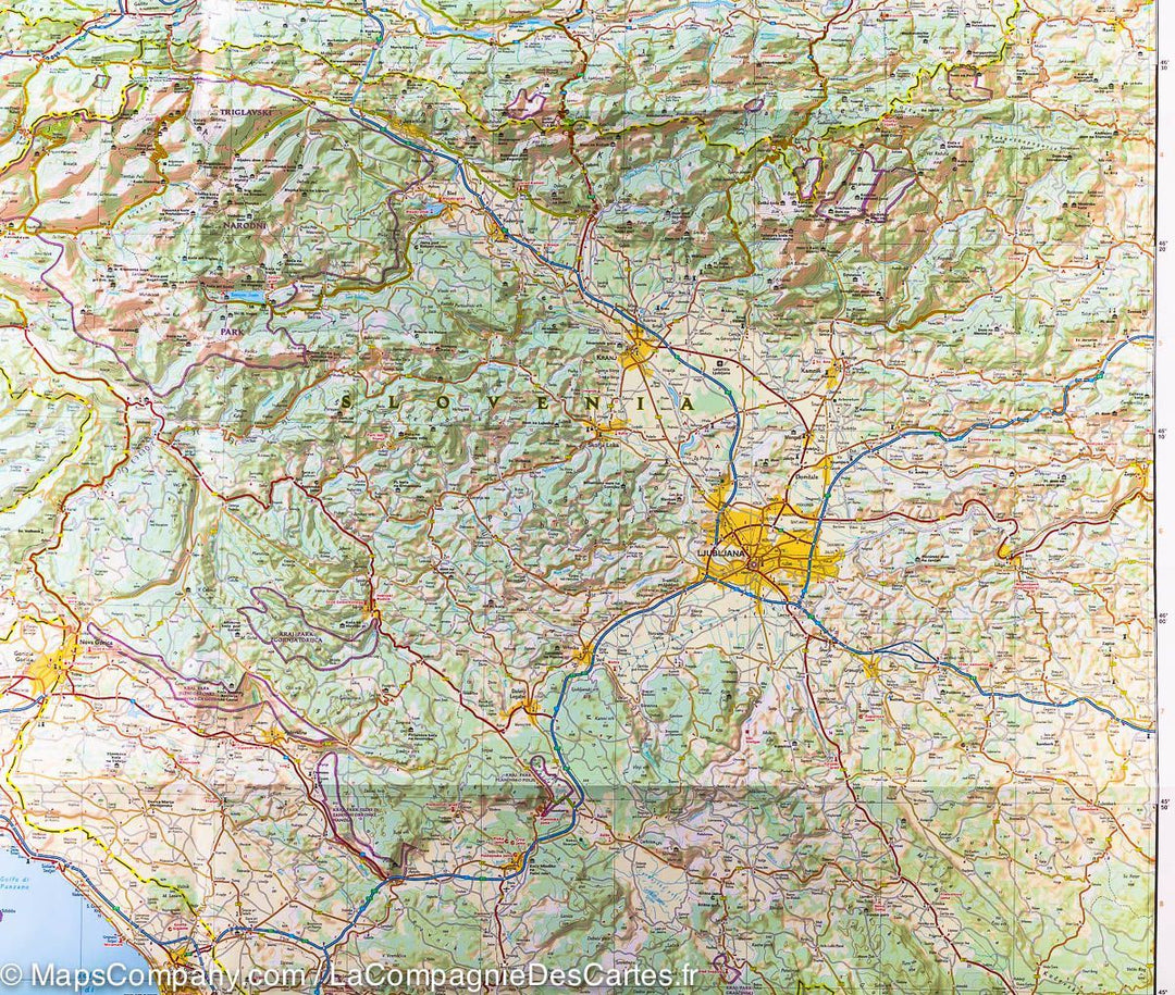Carte routière de la Slovénie | National Geographic - La Compagnie des Cartes