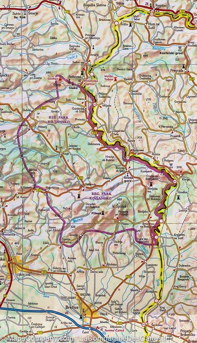 Carte routière de la Slovénie | National Geographic - La Compagnie des Cartes