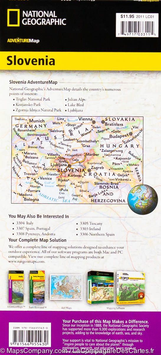 Carte routière - Slovénie | National Geographic carte routière National Geographic