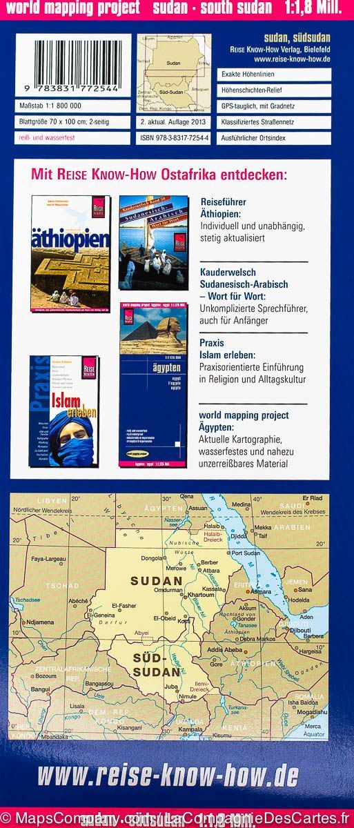 Carte routière - Soudan et Sud-Soudan | Reise Know How carte routière Reise Know-How