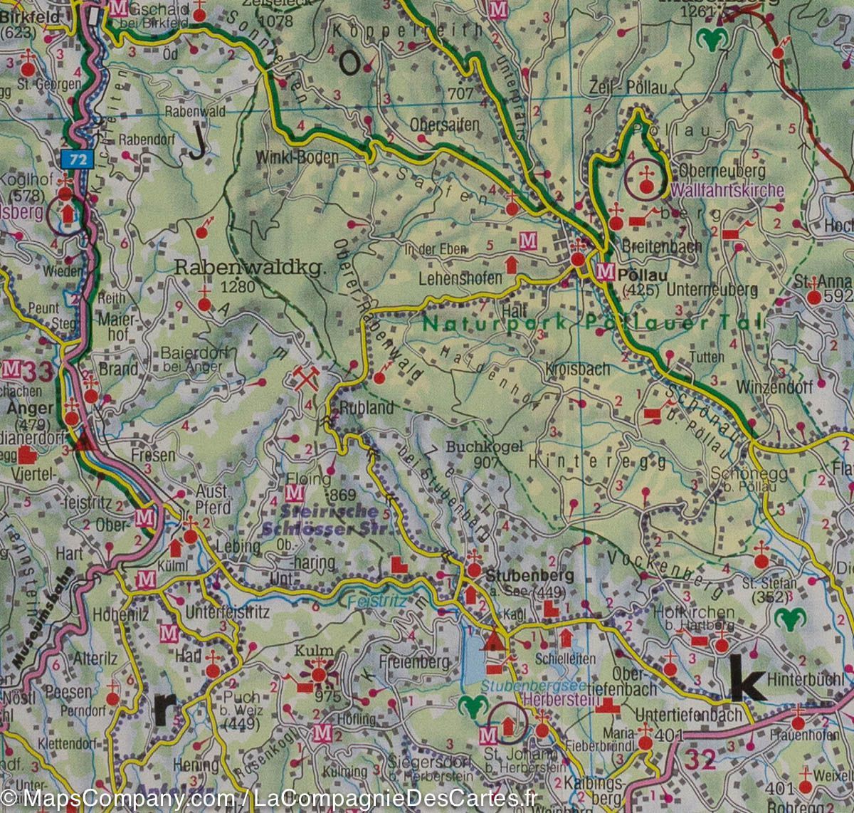 Carte routière & cycliste - Styrie (Autriche) | Freytag & Berndt carte routière Freytag & Berndt
