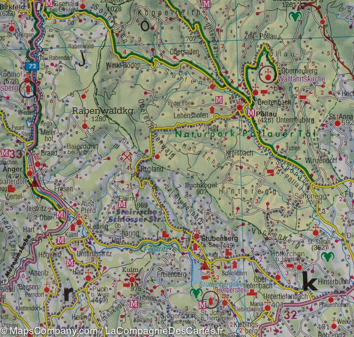 Carte routière de la Styrie (Autriche) | Freytag & Berndt - La Compagnie des Cartes