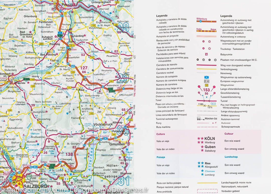 Carte routière - sud de l'Allemagne - Bavière & Forêt Noire | IGN carte pliée IGN 