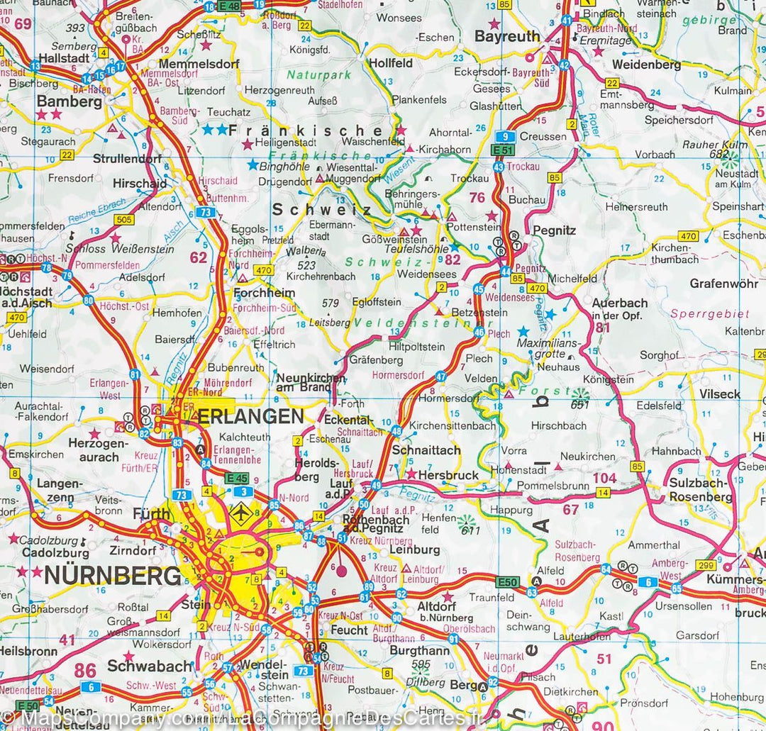 Carte routière - sud de l'Allemagne - Bavière & Forêt Noire | IGN carte pliée IGN 