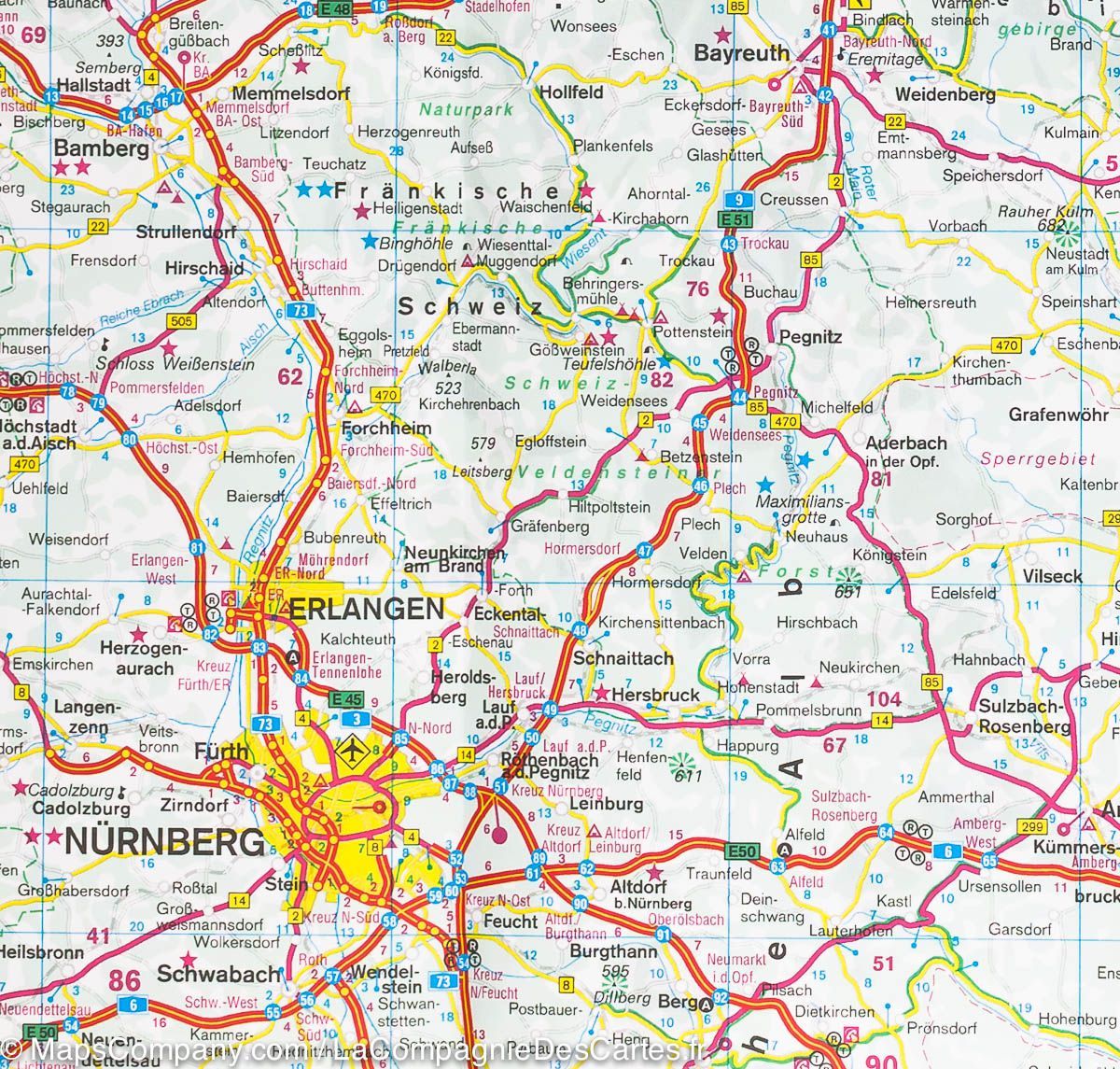 Carte routière - Allemagne Sud, Bavière & Forêt Noire | IGN carte routière IGN