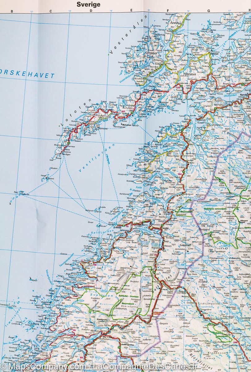 Carte routière - Suède | Hallwag carte routière Hallwag