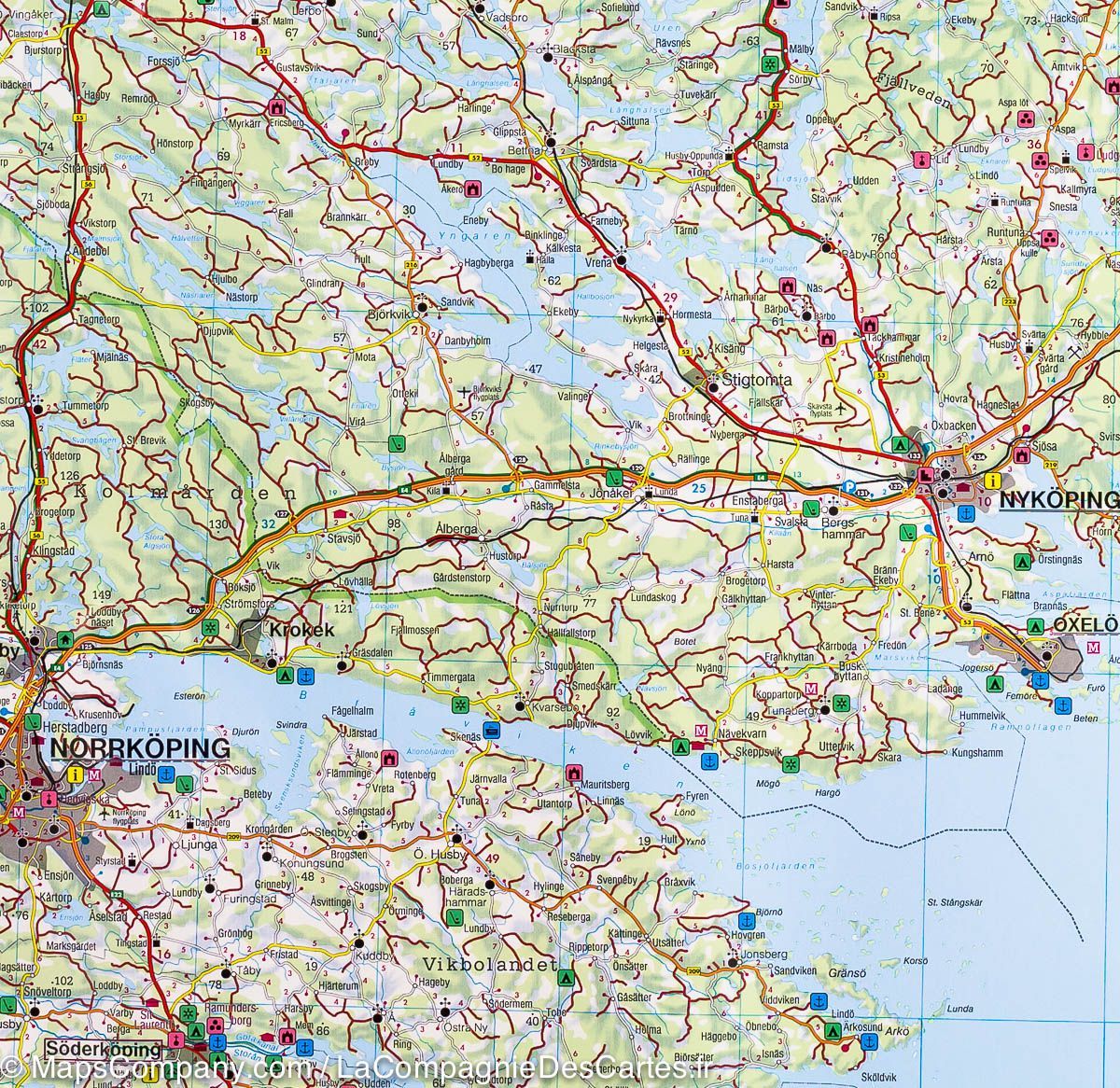 Carte routière n° 3 - Suède Sud-Est (Stockholm, Uppsala, Norrköping), | Freytag & Berndt carte routière Freytag & Berndt