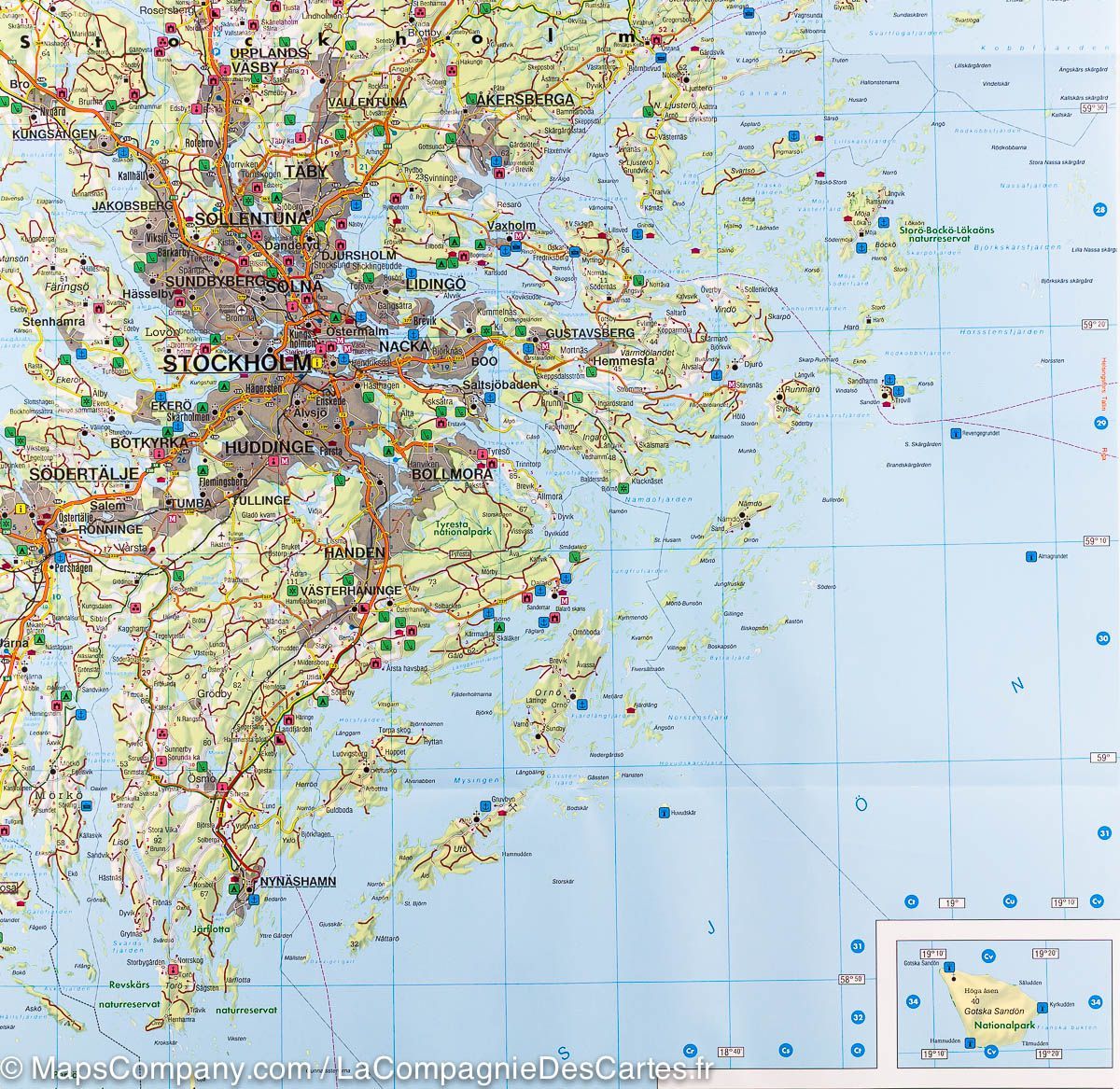Carte routière n° 3 - Suède Sud-Est (Stockholm, Uppsala, Norrköping), | Freytag & Berndt carte routière Freytag & Berndt