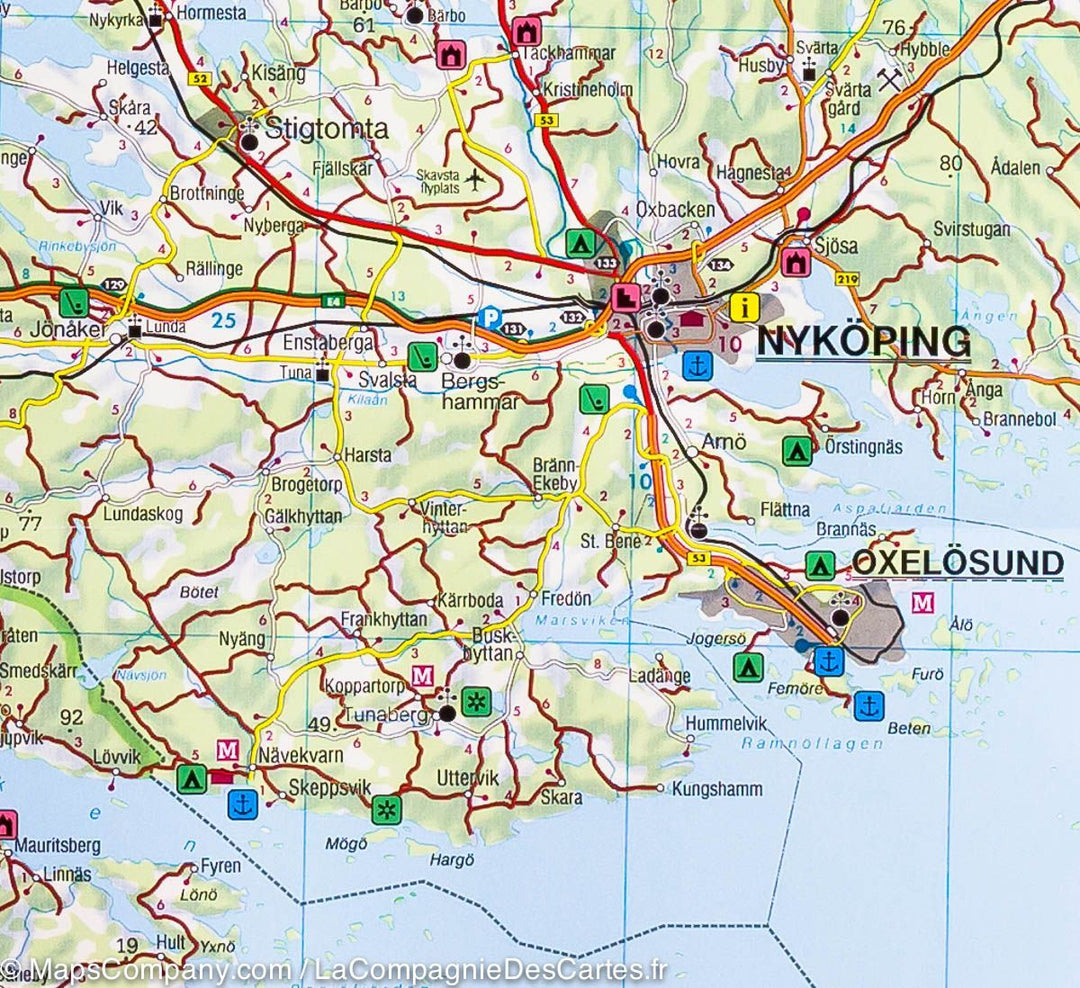 Carte routière de la Suède Sud-Est (Stockholm, Uppsala, Norrköping), #3 | Freytag &#038; Berndt - La Compagnie des Cartes