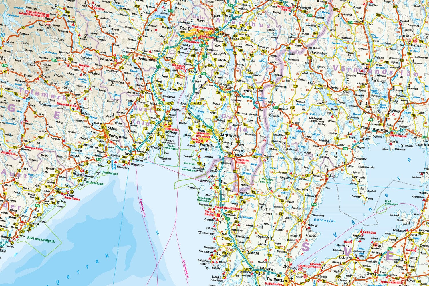 Carte routière - Suède Sud et Norvège Sud | Reise Know How carte routière Reise Know-How