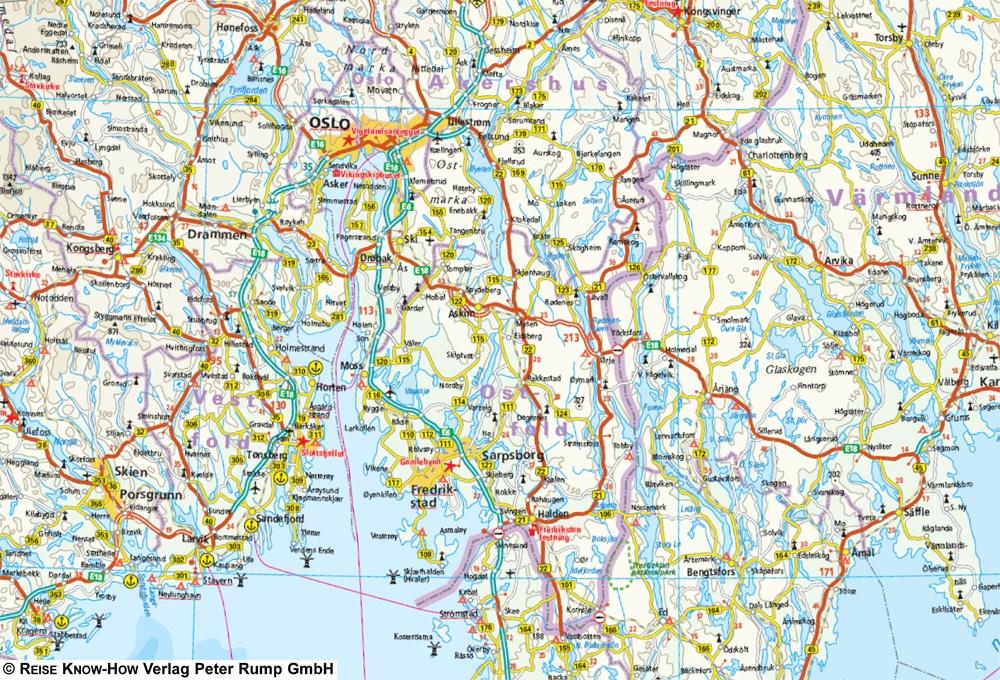Carte routière - Suède Sud et Norvège Sud | Reise Know How carte routière Reise Know-How